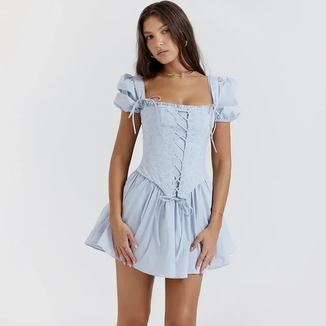 corset dress blue